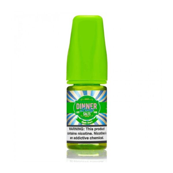 Uygun fiyatlı Dinner Lady Apple Sours 30ml likit, yoğun elma ekşi şeker aroması ve güçlü salt nikotin buharı sunar.