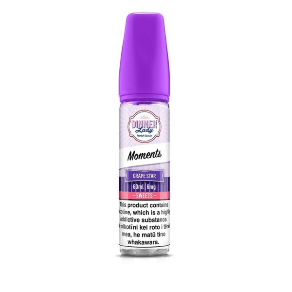 Dinner Lady Ice Grape Star Likit, uygun fiyatlı ferah üzüm tadını buz serinliğiyle sunan bir salt nikotin seçeneğidir.