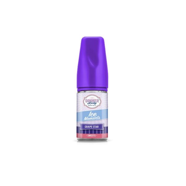 Uygun fiyatlı Dinner Lady Ice Grape Star Mint salt likit, ferahlatıcı buz hissiyle üzüm ve nane lezzetini birleştirir.
