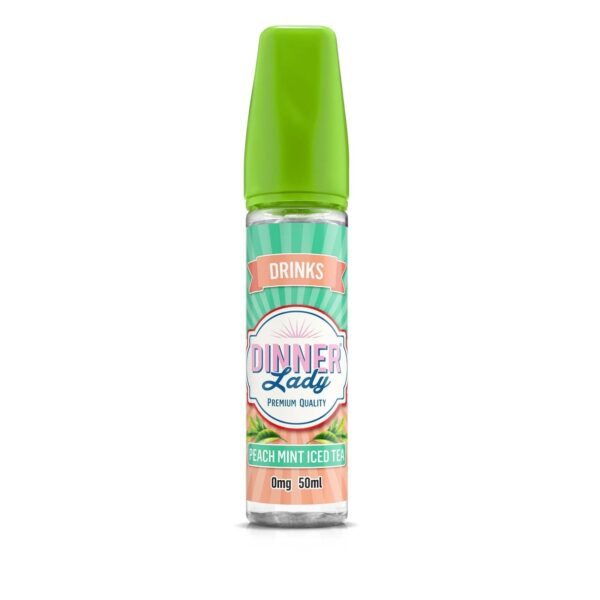 Uygun fiyatlı Dinner Lady Peachmint Iced Tea likiti, şeftali ve nane aromalarıyla ferahlatıcı bir salt nikotin deneyimi sunar.