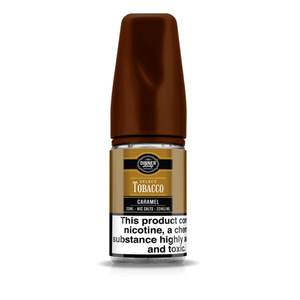 Uygun fiyatlı Dinner Lady Select Tobacco Caramel salt nikotin likiti, tütün ve karamelin dengeli uyumuyla yumuşak içim sunar.