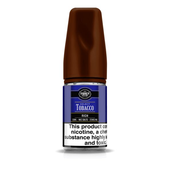 Uygun fiyatlı Dinner Lady Select Tobacco Rich Salt Likit, pod cihazlarınızda yoğun tütün tadı ve kaliteli salt nikotin sunar.