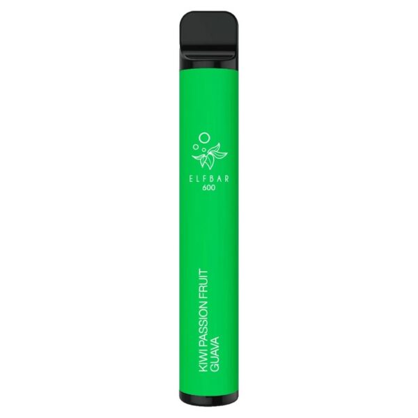 Uygun fiyatlı Elf Bar 600 ile taze kivi, tutku meyvesi ve guava aromalı salt nikotin kullan at pod.