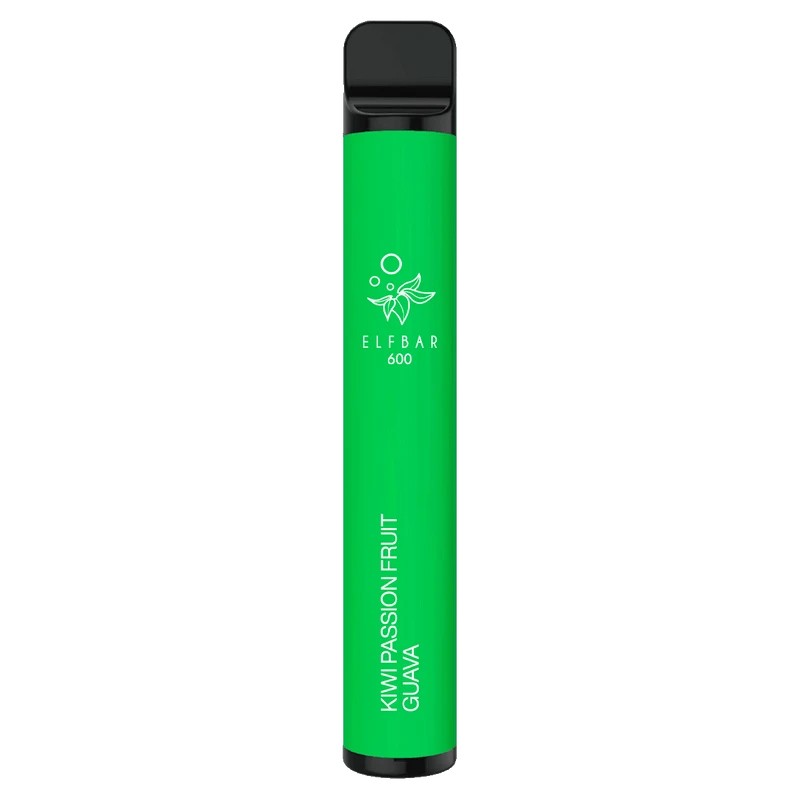 Elf Bar 600 Kiwi Passion Fruit Guava Uygun fiyatlı Elf Bar 600 ile taze kivi, tutku meyvesi ve guava aromalı salt nikotin kullan at pod.