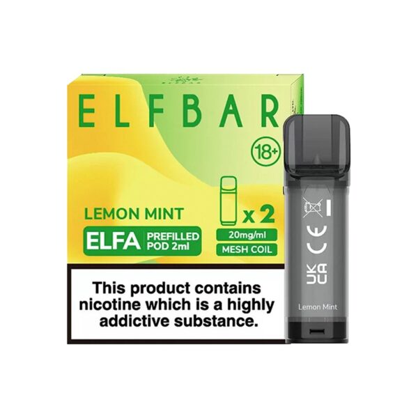 Uygun fiyatlı Elf Bar Elfa Lemon Mint pod kartuş, ferah limon ve nane aromasıyla uzun süreli keyif sunar.