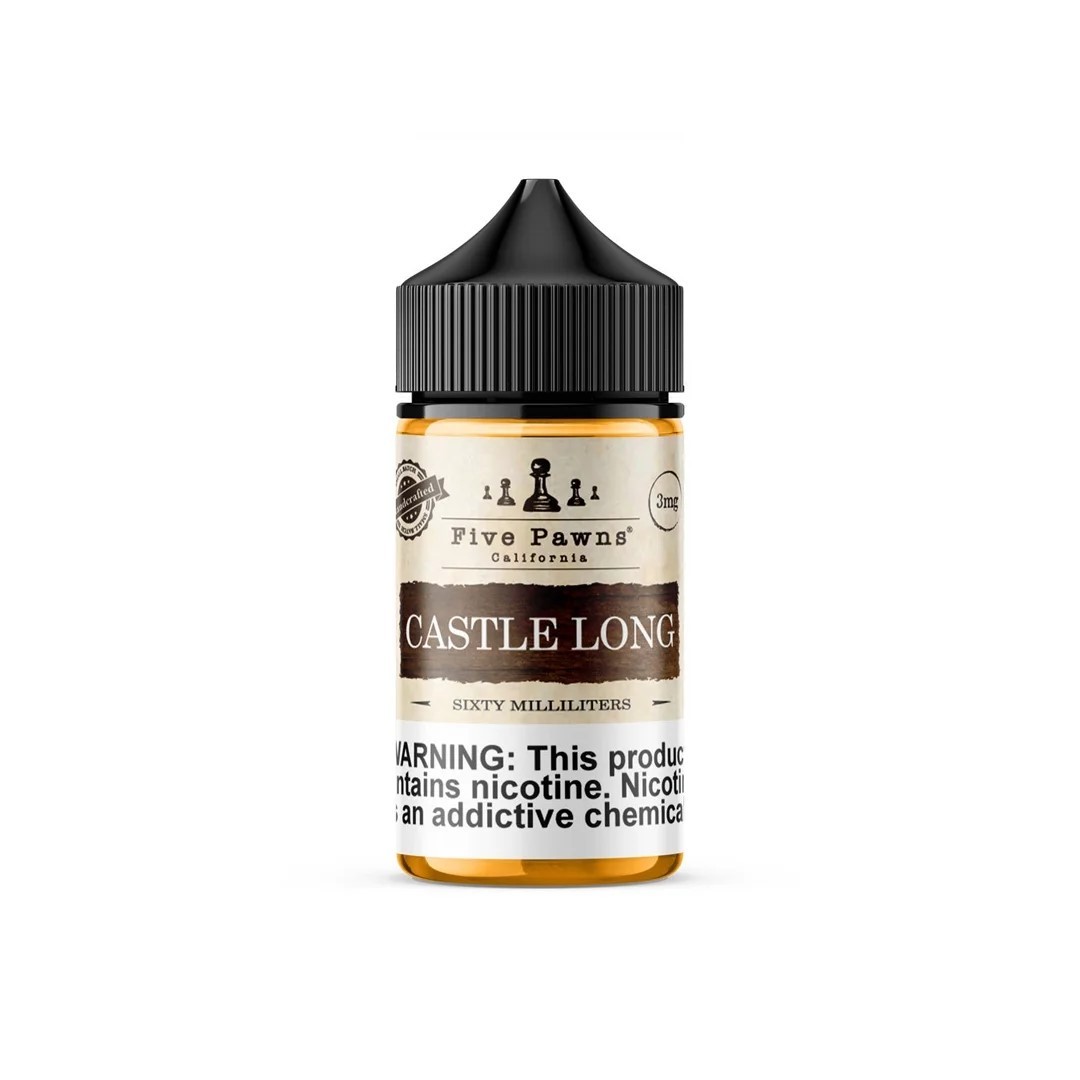 Five Pawns Castle Long Likit Fıçıda dinlendirilmiş vanilya ve hindistan cevizi notalarıyla premium salt nikotin likit, uygun fiyatlı Five Pawns Castle Long.