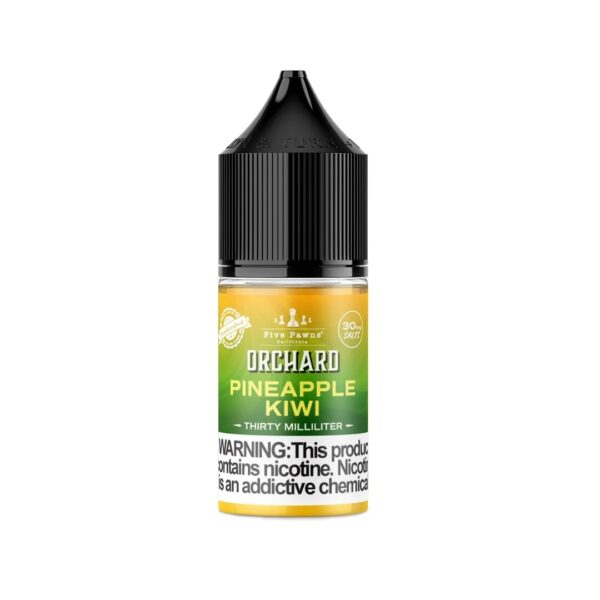 Uygun fiyatlı Five Pawns Orchard Blends, ananas ve kivi aromalı yüksek kaliteli salt nikotin likiti.