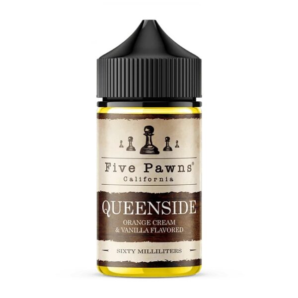 Five Pawns Queenside salt nikotin sıvısı, vanilya ve karamel notalarıyla uygun fiyatlı bir lezzet sunar.