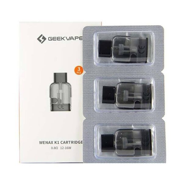 Geekvape Wenax K1 için uygun fiyatlı 3'lü orijinal yedek kartuş, dayanıklı yapı ve üstün lezzetle salt nikotin kullanımına ideal.