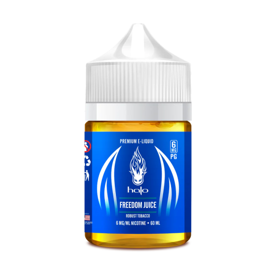 Halo Freedom Juice likit ile uygun fiyatlı salt nikotin buhar keyfi ve tatlı tütün lezzeti.