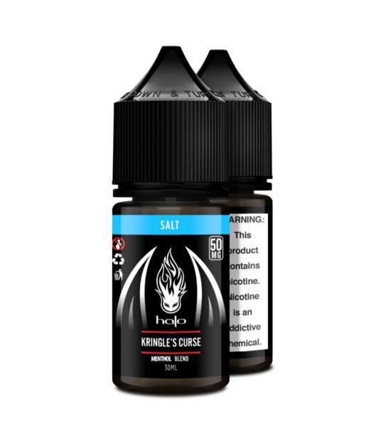 Halo Kringle's Curse Menthol Likit 30ml Ferah nane serinliği ve yüksek salt nikotin keyfi sunan uygun fiyatlı 30ml likit.