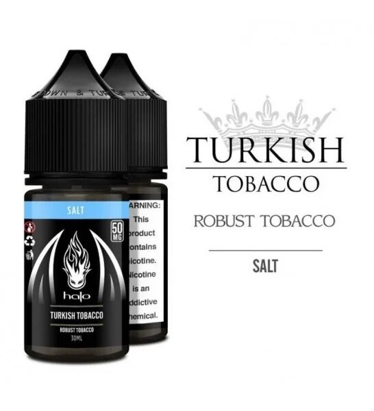 Uygun fiyatlı Halo Turkish Tobacco 30ml, yoğun tütün aroması ve yüksek salt nikotin ile pod sistemler için premium e-sıvı.