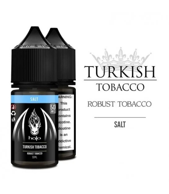 Halo Turkish Tobacco Salt Likit 30ml Uygun fiyatlı Halo Turkish Tobacco 30ml, yoğun tütün aroması ve yüksek salt nikotin ile pod sistemler için premium e-sıvı.