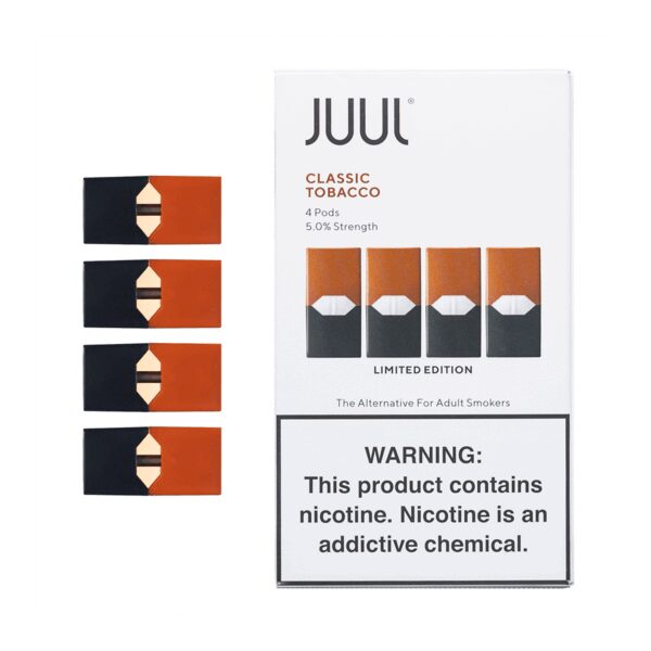 Uygun fiyatlı Juul Classic Tobacco 5%, salt nikotin ile klasik tütün lezzeti sunar.