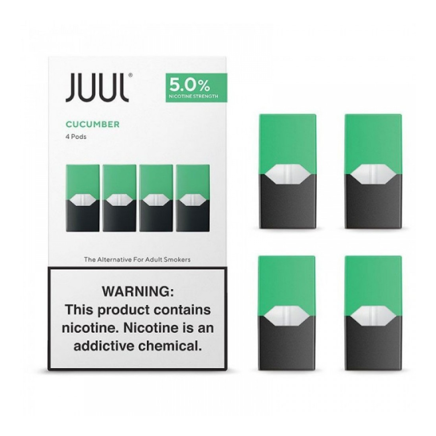 Juul Cucumber 5% Ferahlatıcı Salatalık Ferahlatıcı salatalık aromalı Juul Cucumber %5, uygun fiyatlı ve yüksek performanslı salt nikotin kartuşudur.