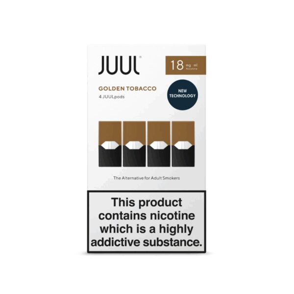 Uygun fiyatlı altın tütün aromalı 18 mg/ml salt nikotin Juul pod ile yoğun lezzet ve buhar keyfi.
