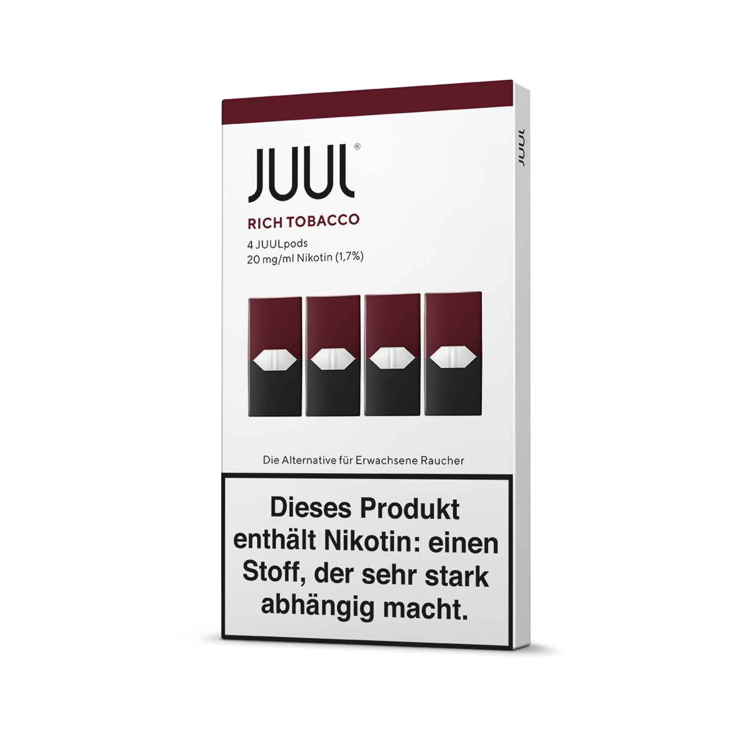Juul Rich Tobacco 1.7% Tütün Yoğun tütün aroması ve %1.7 salt nikotin ile tatmin edici içim sunan uygun fiyatlı pod.