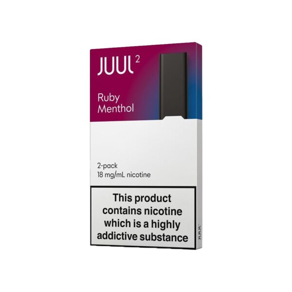 Uygun fiyatlı salt nikotin içeren JUUL2 Ruby Menthol kartuş, ferah nane tadıyla serinletici bir deneyim sunar.