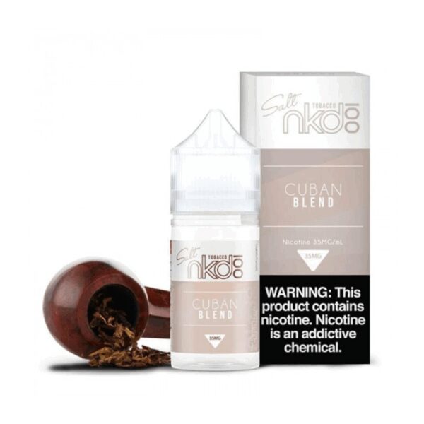 Yoğun tütün aromalı Naked Cuban Blend 30ml salt nikotin likiti, uygun fiyatla premium lezzet sunar.