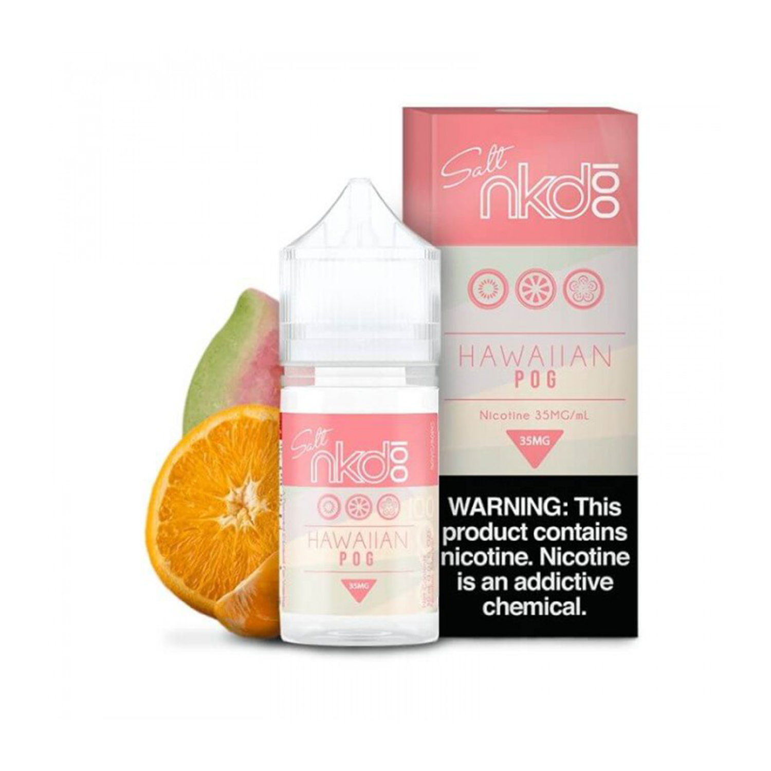 Naked Hawaiian Pog 30ml Tropikal Aroma Naked Hawaiian Pog 30ml, tropikal portakal-guava-ananas karışımını uygun fiyatla sunan premium salt nikotin likitidir.