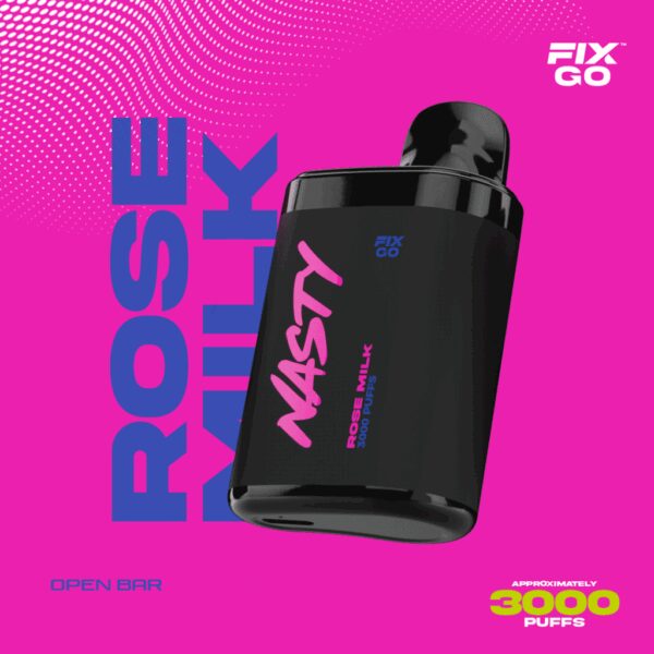 Uygun fiyatlı Nasty Fix Go 3000 Rose Milk ile gül ve kremsi süt aromasını keşfedin.
