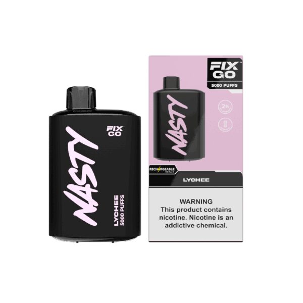 Uygun fiyatlı Nasty Fix Go 5000 Lychee kullan-at vape bar, 5000 puf ve salt nikotin ile yoğun buhar sunar.