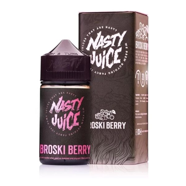 Nasty Juice Broski Berry Likit, çilek ve ahududu aromasıyla uygun fiyatlı, yoğun duman ve kaliteli salt nikotin sunar.