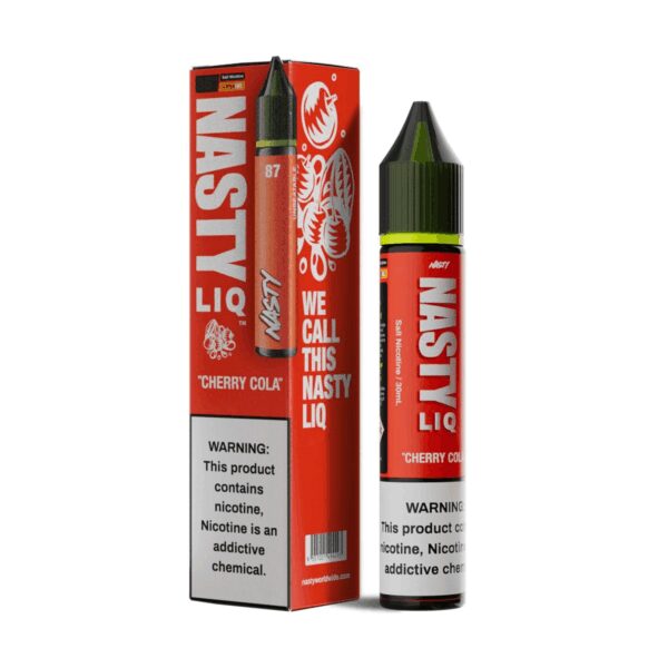 Nasty Liq Cherry Cola Likit ile vişne kola uyumunu uygun fiyatlı salt nikotinle deneyimleyin.
