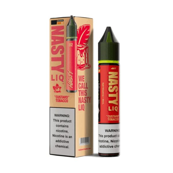 Uygun fiyatlı Nasty Liq Custard Tobacco, krema ve vanilyayla yumuşak tütünü birleştiren salt nikotin likitidir.