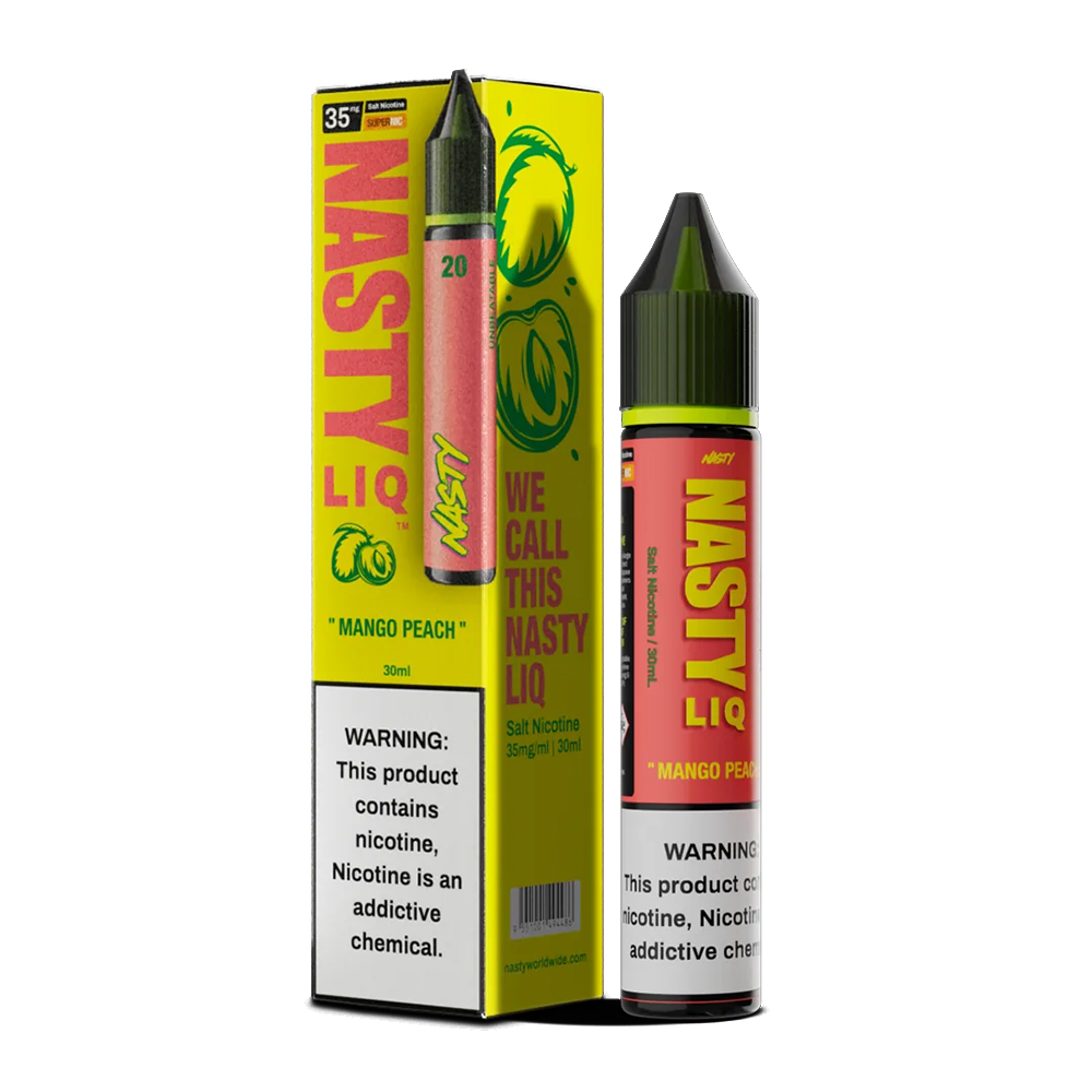Nasty Liq Mango Peach Salt Likit Uygun fiyatlı Nasty Liq Mango Peach Salt Likit, yoğun mango ve olgun şeftali karışımıyla uzun süreli lezzet sunar.