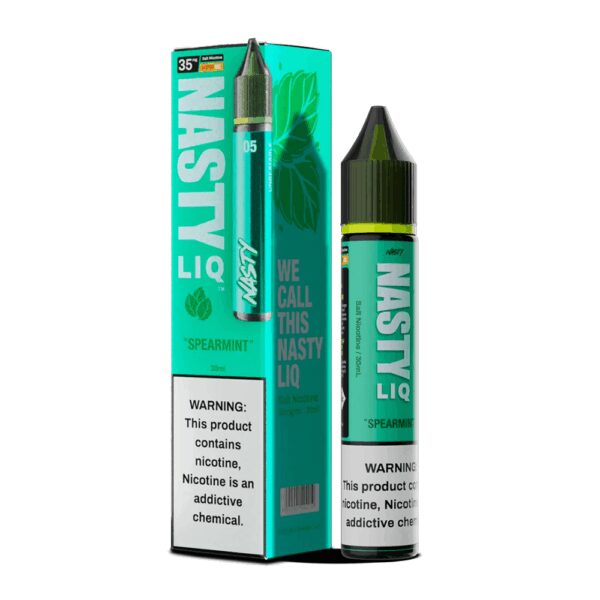 Uygun fiyatlı Nasty Liq Spearmint, pod cihazlar için ferah nane aromalı salt nikotin likitidir.