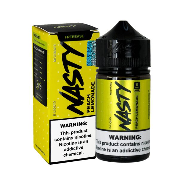Nasty Peach Lemonade likit, şeftali ve limonatanın ferahlatıcı uyumuyla uygun fiyatlı premium salt nikotin keyfi sunar.