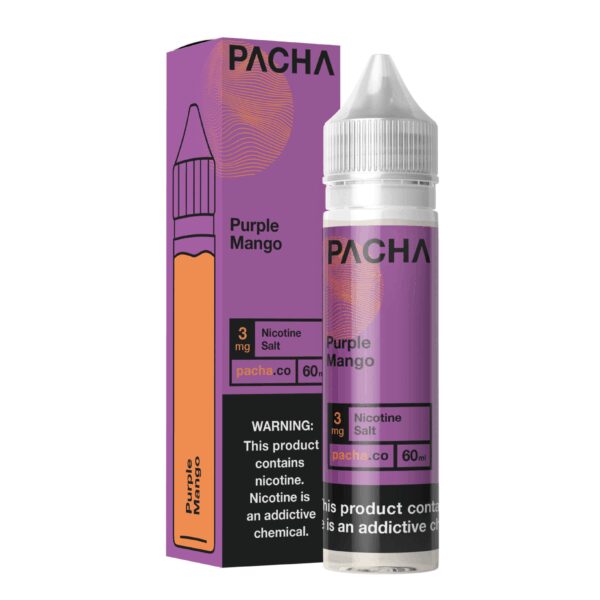Uygun fiyatlı Pacha Mama Purple Mango likiti, mango ve egzotik meyve aromalarıyla kaliteli salt nikotin sunar.