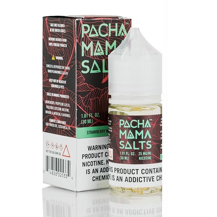 Pachamama Çilek Karpuz Likiti Uygun fiyatlı Pachamama çilek karpuz likiti, ferahlatıcı meyve lezzetiyle premium salt nikotin deneyimi sunar.