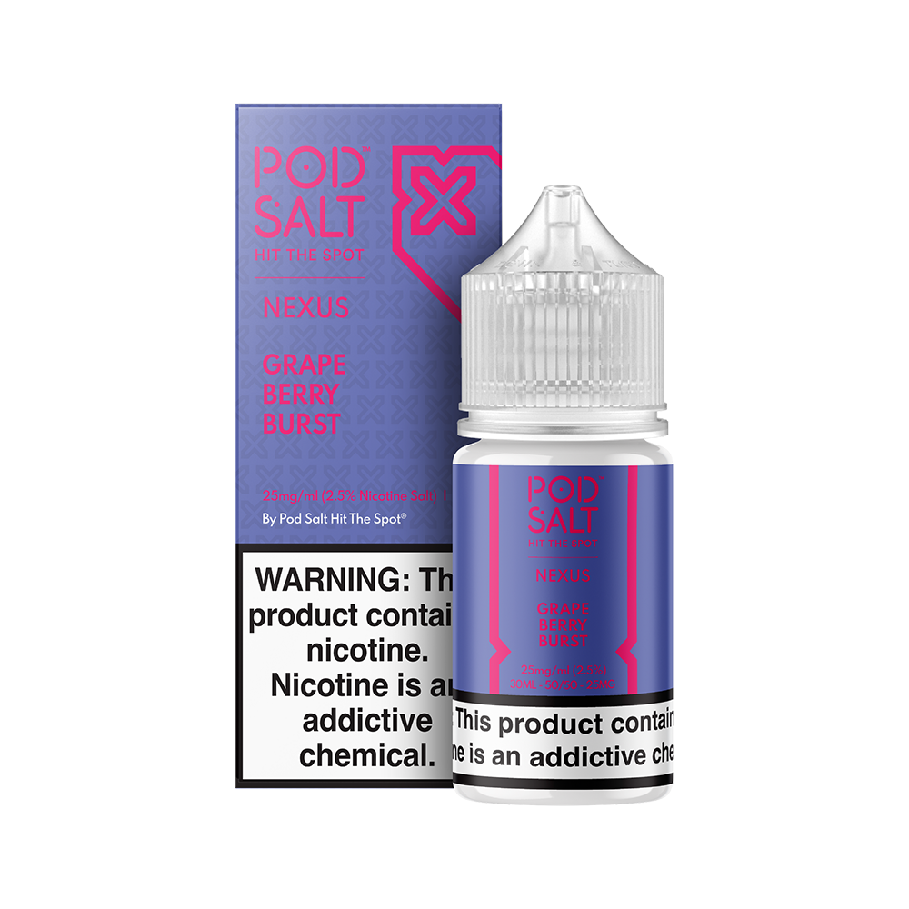 Pod Salt Grape Berry Burst Salt Likit Üzüm ve karışık meyve aromalarını uygun fiyatlı salt nikotin likit ile deneyimleyin.