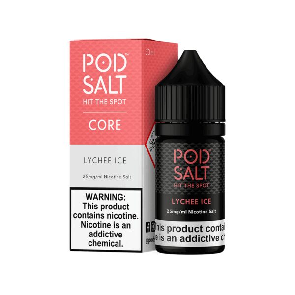 Taze liçi aroması ve ferahlatıcı buz etkisiyle salt nikotin içeren uygun fiyatlı pod likiti.