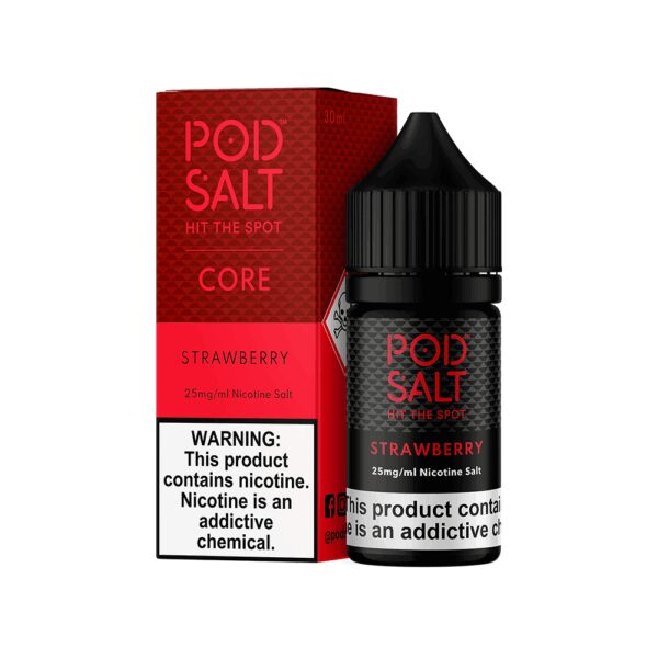 Uygun fiyatlı Pod Salt Strawberry, taze çilek aroması ve yüksek salt nikotin ile yoğun buhar sunar.