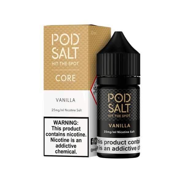 Uygun fiyatlı Pod Salt Vanilla Salt Likit, yoğun buhar ve zengin vanilya tadıyla salt nikotin keyfi sunar.