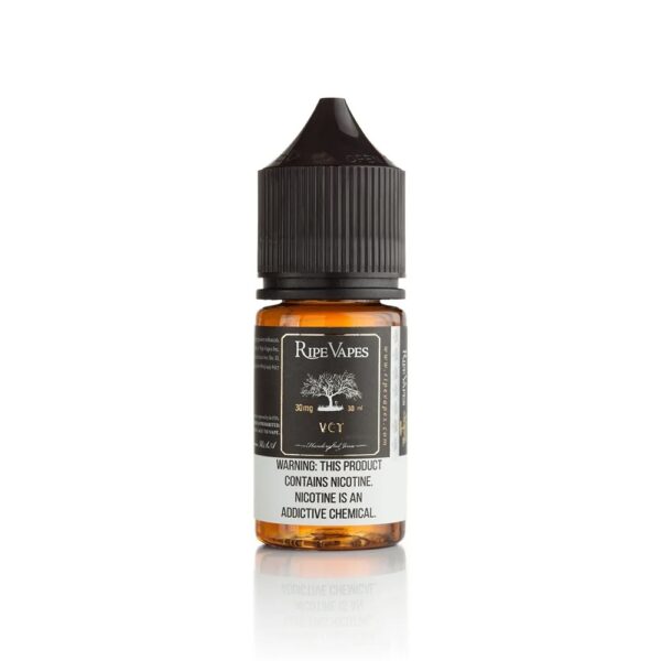 Uygun fiyatlı Ripe Vapes VCT Black 30ml salt nikotin likiti, tütün, vanilya ve karamel notalarıyla zengin bir lezzet sunar.