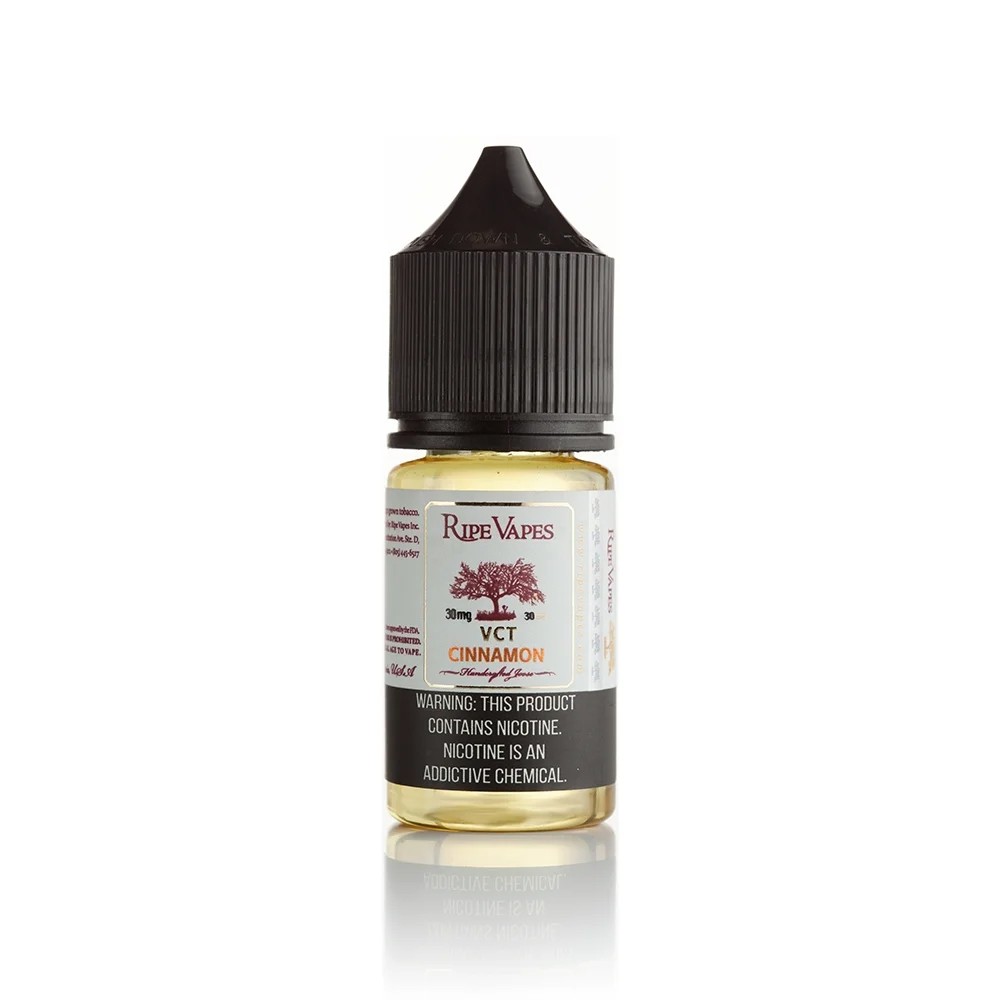 Ripe Vapes VCT Cinnamon Salt Likit 30ml Ripe Vapes VCT Cinnamon 30ml, vanilya ve krema notalarıyla zenginleşen tarçınlı salt nikotin likiti uygun fiyatlı seçenek.