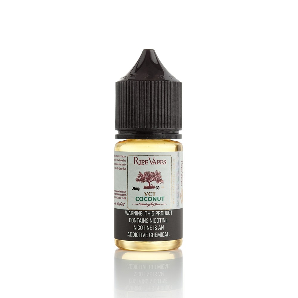 Ripe Vapes VCT Coconut 30ml Premium Salt Likit Uygun Fiyat Ripe Vapes VCT 30ml, hindistan cevizi ve vanilya kreması ile uygun fiyatlı bir salt nikotin likitidir.