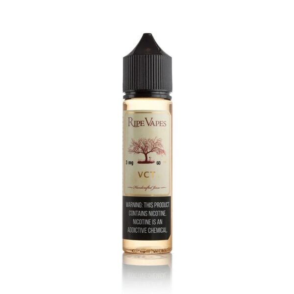 Ripe Vapes VCT 60ml likit, vanilya ve karamel tütün lezzetiyle uygun fiyatlı salt nikotin keyfi sunar.