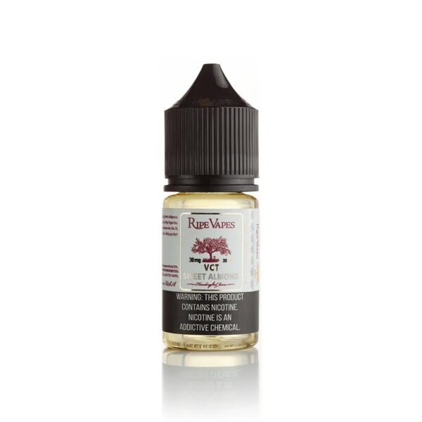 Uygun fiyatlı Ripe Vapes VCT Sweet Almond 30ml, vanilya, karamel ve badem uyumuyla yumuşak bir salt nikotin keyfi sunar.