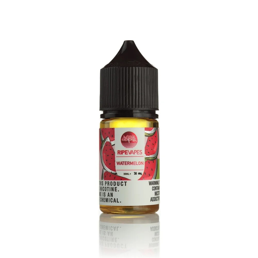 Ripe Vapes Watermelon 30ml Taze karpuz aroması ve yoğun salt nikotin ile ferahlatıcı buhar keyfi sunan uygun fiyatlı likit.