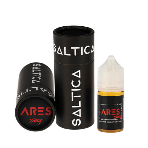 Saltica Ares Salt Likit, İngiltere menşeili premium salt nikotin e-sıvısıyla yoğun aroma ve üstün doyumu uygun fiyatla sunar.