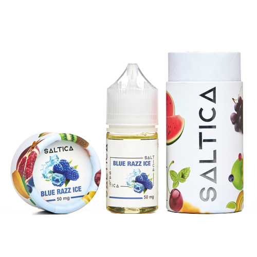 Uygun fiyatlı Saltica Blue Razz Ice, ferah yaban mersini aroması ve buz serinliği ile yüksek konsantrasyonda salt nikotin likiti.