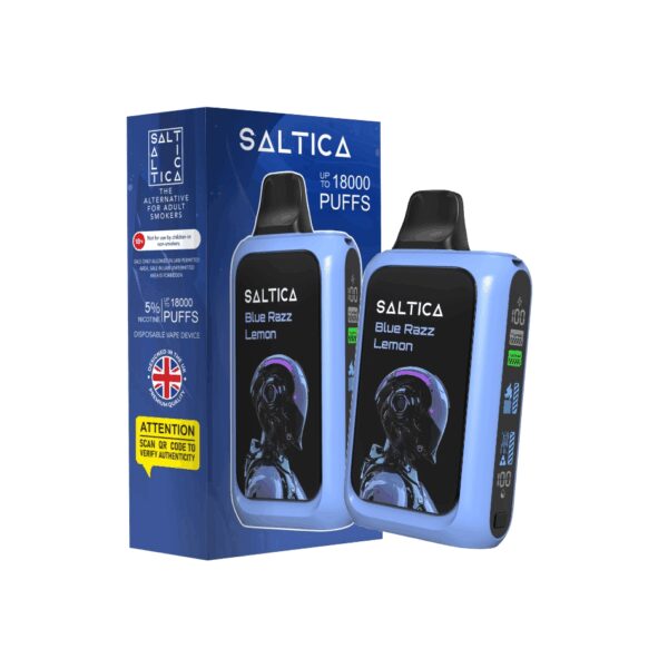 Uygun fiyatlı Saltica Cyber 18000 Blue Razz Lemon kullan-at vape, 18000 puf ve ferahlatıcı salt nikotin sunar.
