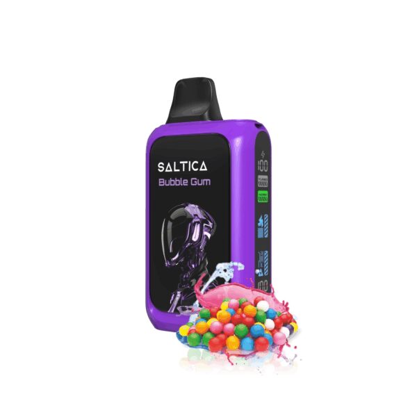 Uygun fiyatlı Saltica Cyber 18000 Bubble Gum, taze sakız aromalı salt nikotin kullan-at vape bar.