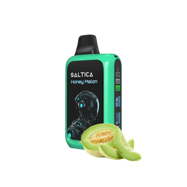 Bal kavunu aromalı Saltica Cyber 18000 puf kullan-at vape barı uygun fiyatlı ve uzun süreli kullanım sunar.
