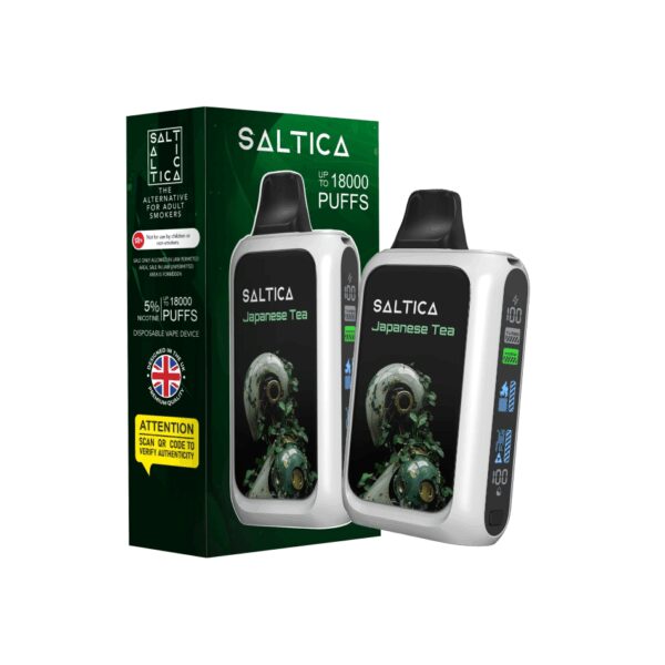 Uygun fiyatlı Saltica Cyber 18000 Japon çayı lezzetiyle 18.000 puf kullan-at vape bar.